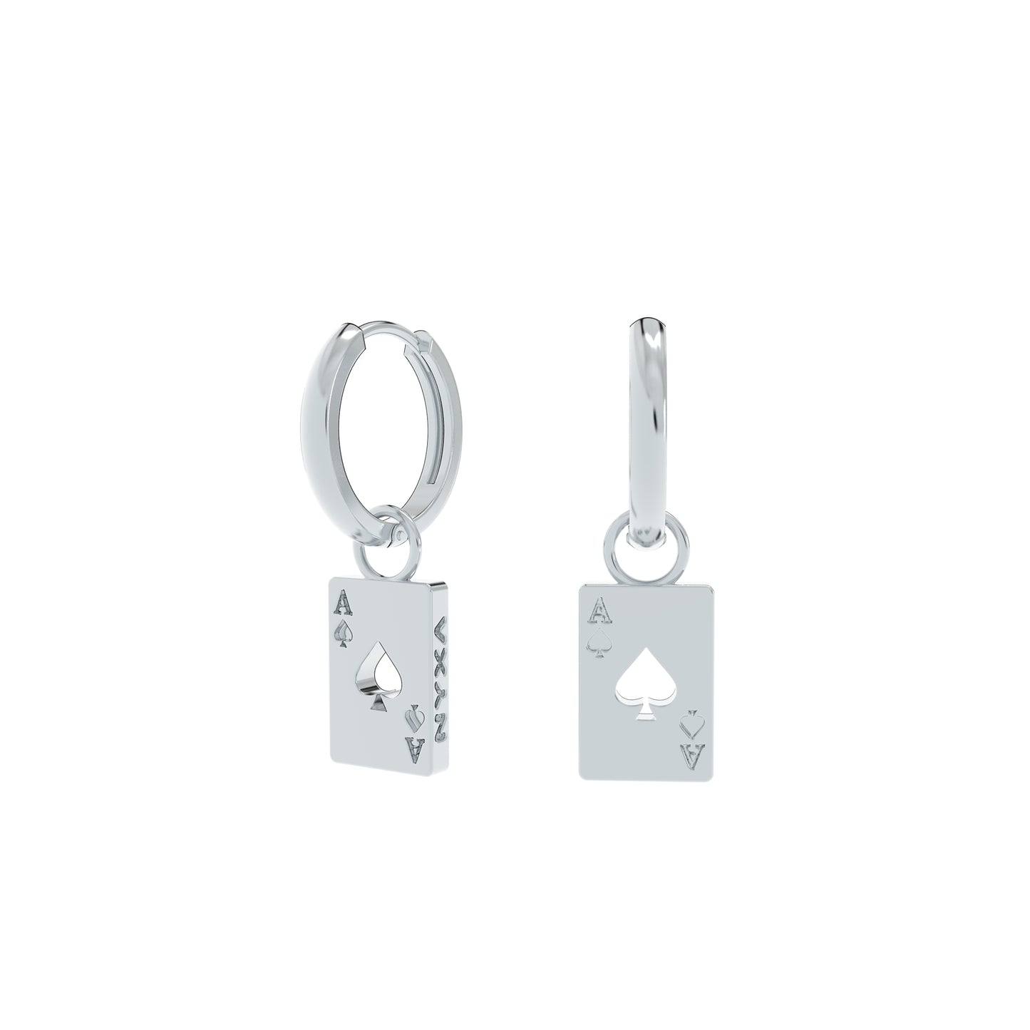 Ace Card Sterling Silver Earrings - NYXA