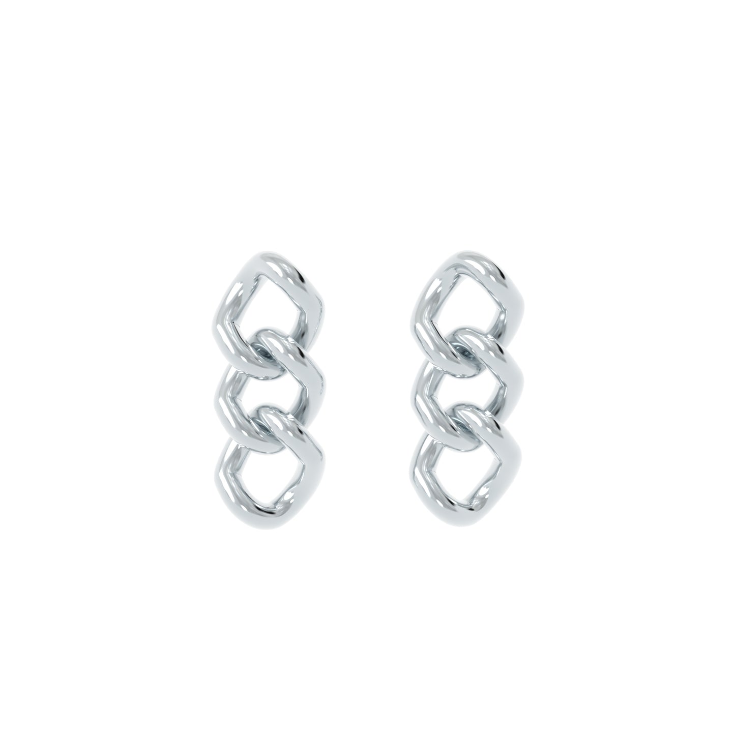 Sterling Silver Curb Chain Drop Earrings - NYXA