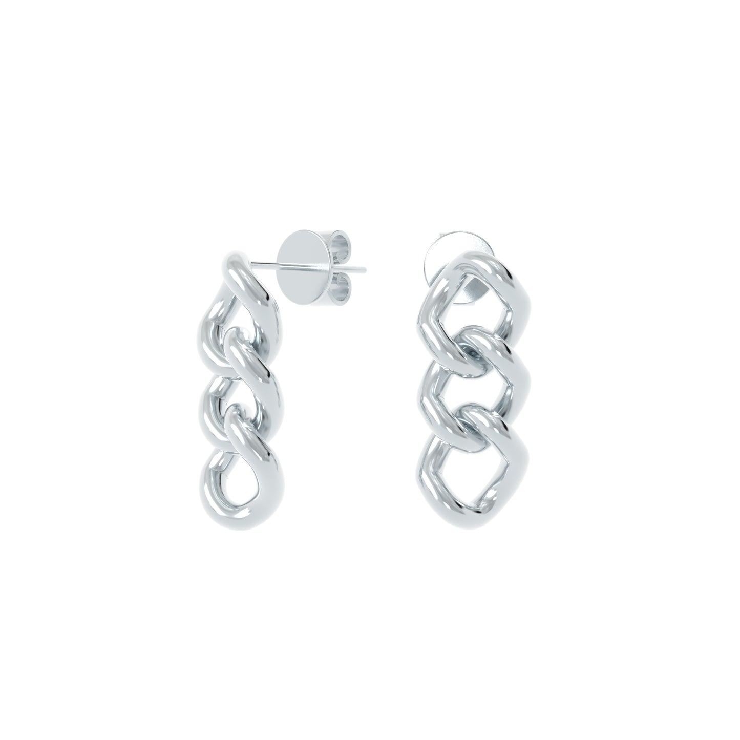 Sterling Silver Curb Chain Drop Earrings - NYXA
