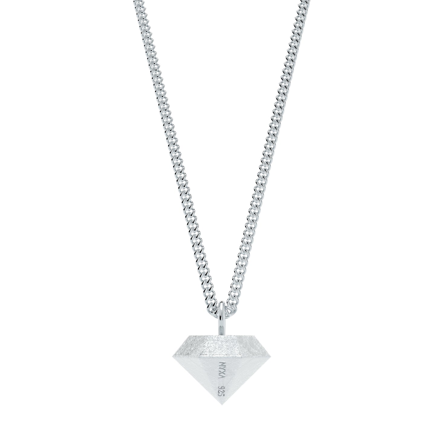 Faceted Silver Rough Cut Diamond Necklace - NYXA