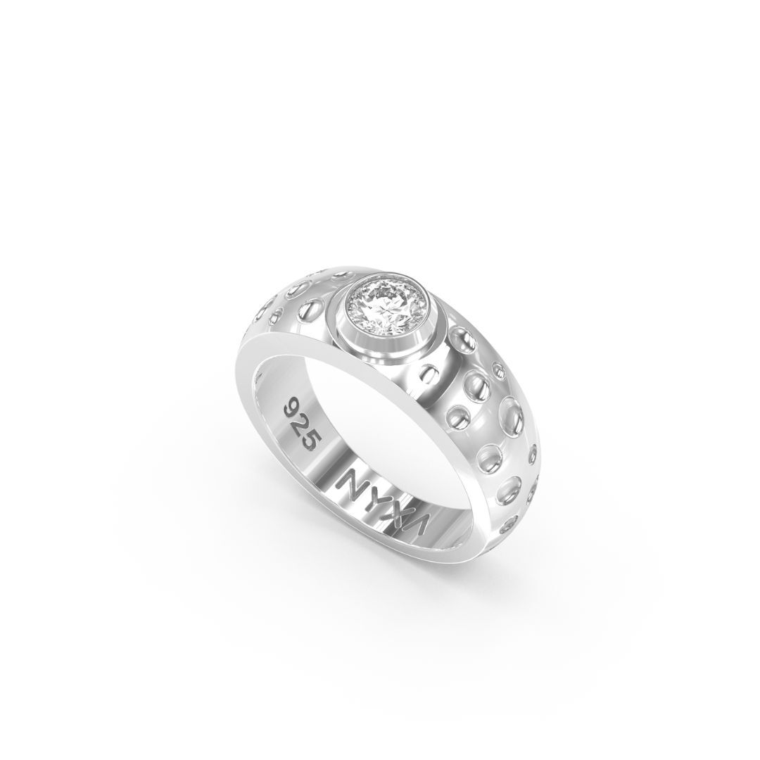 Halo Sphere Sterling Silver Ring