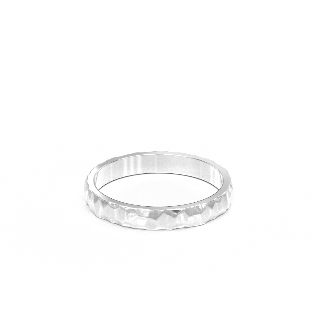 Hammered Sterling Silver Round Band Ring