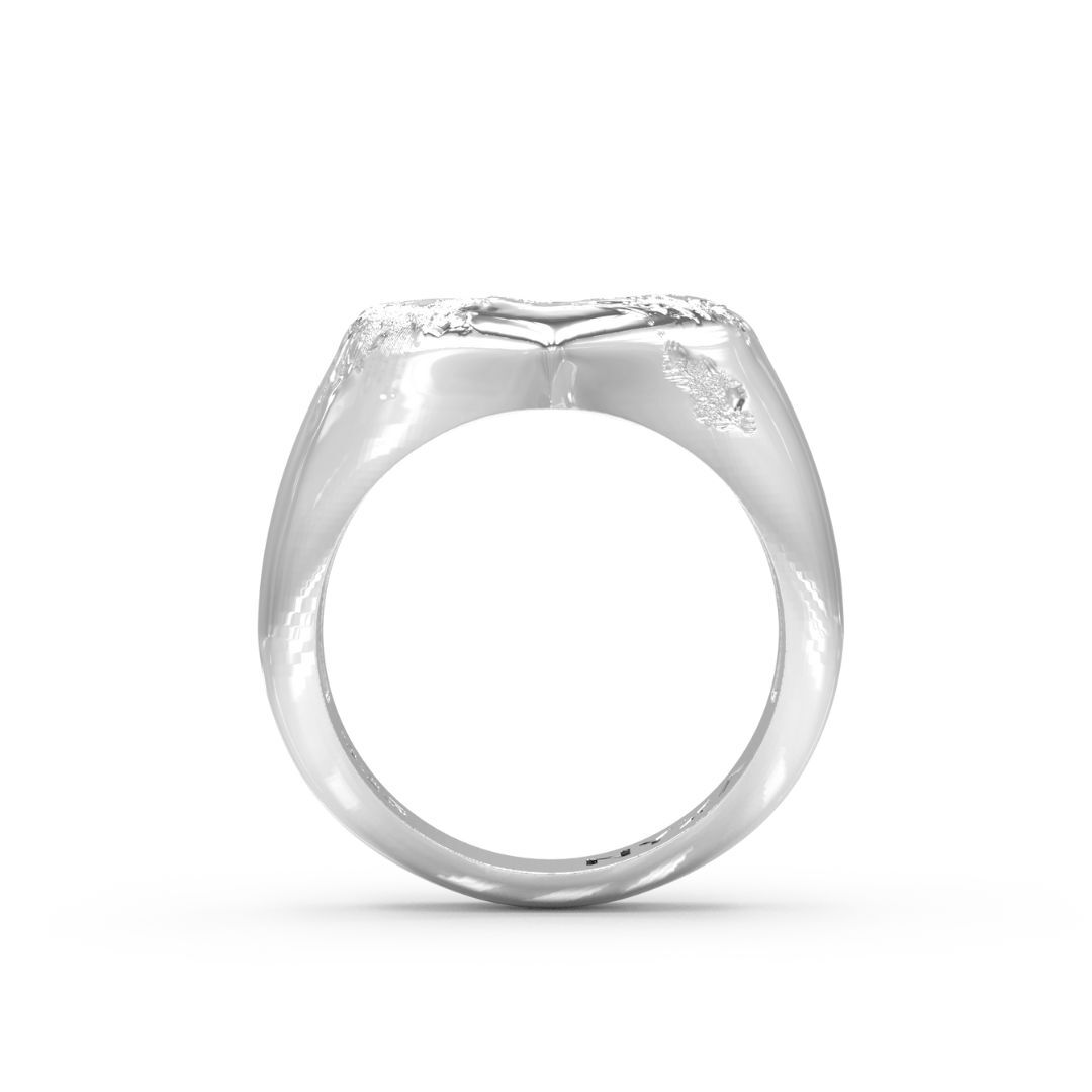 Moirae Heart Ring in Sterling Silver
