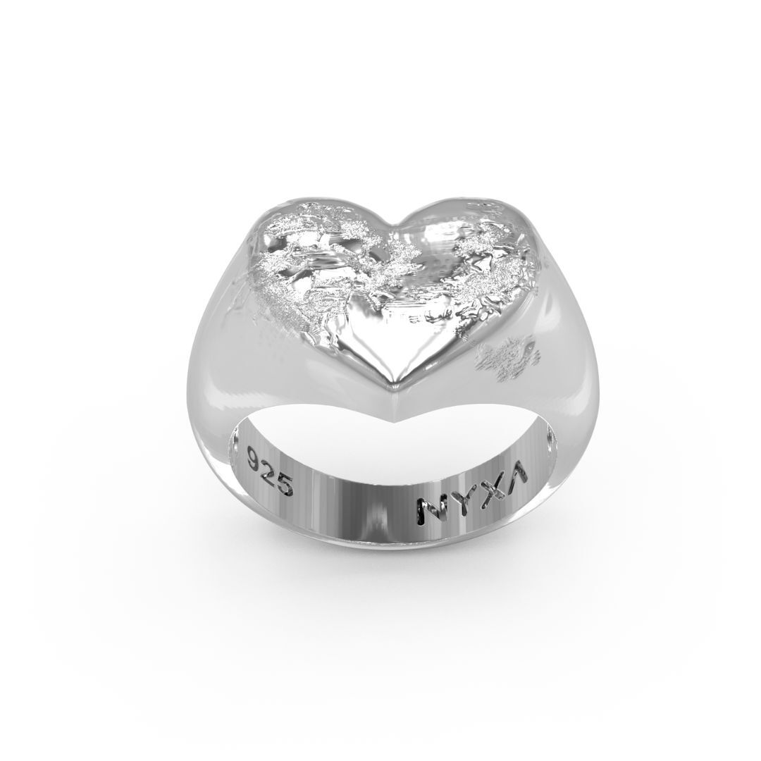 Moirae Heart Ring in Sterling Silver