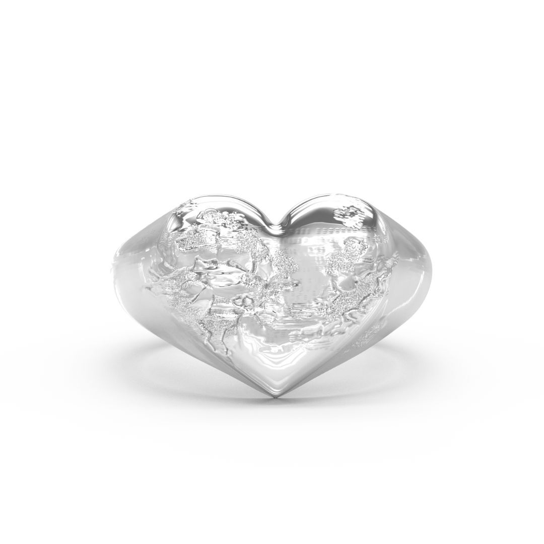 Moirae Heart Ring in Sterling Silver