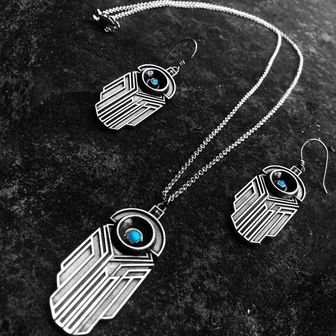 Monada Futuristic Art Deco Earrings