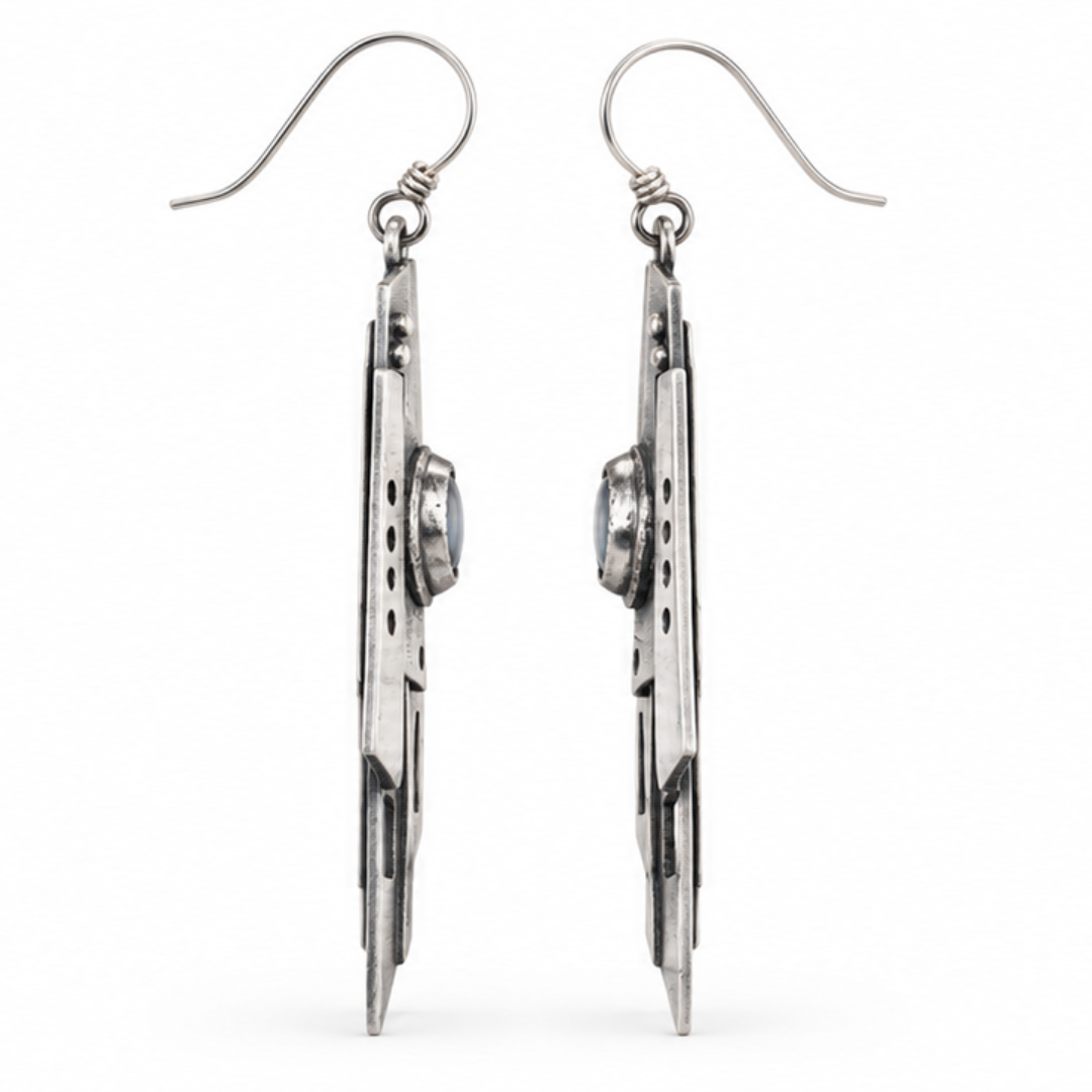 Monolith Sterling Silver Drop Earrings