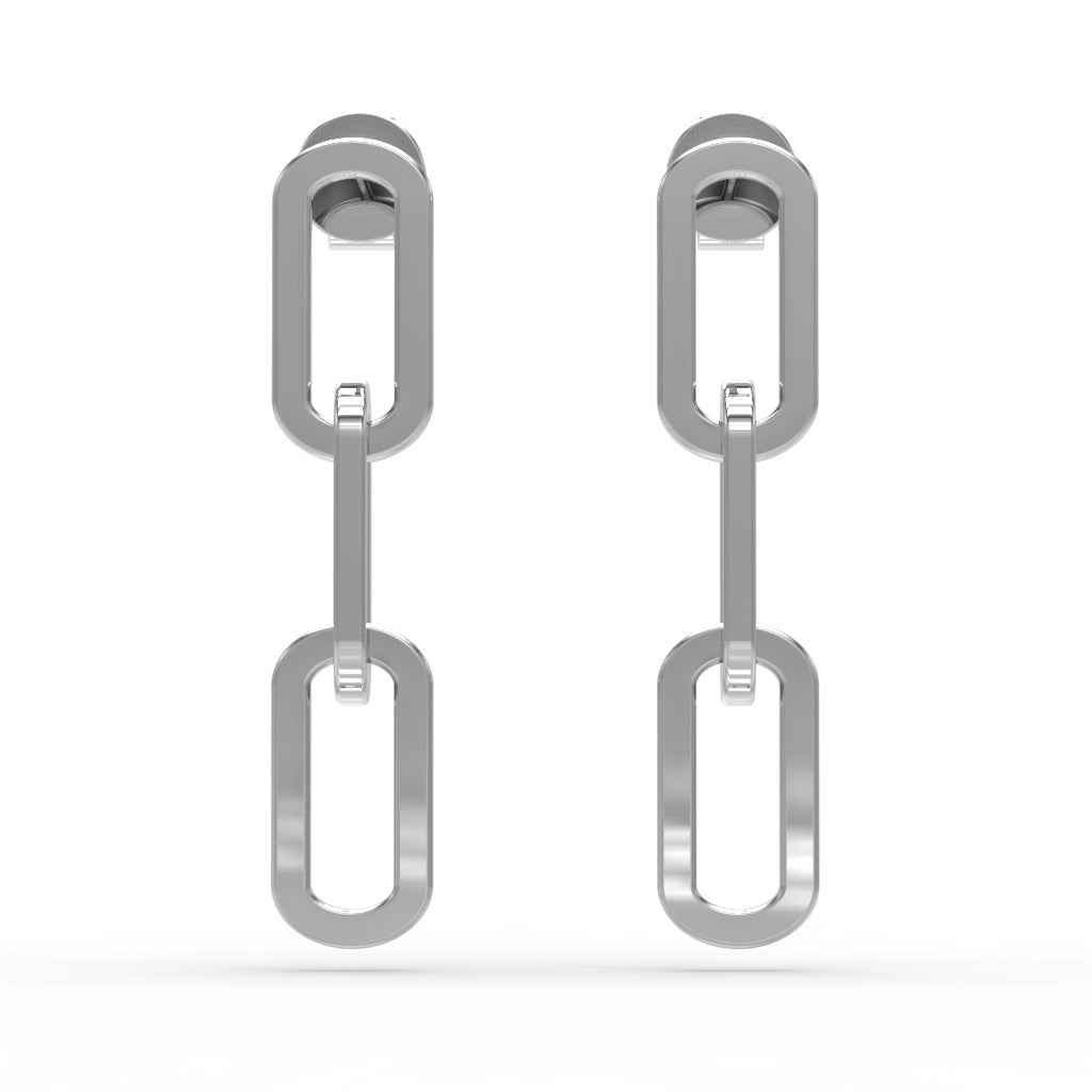 Sterling Silver Paperclip Chain Earrings