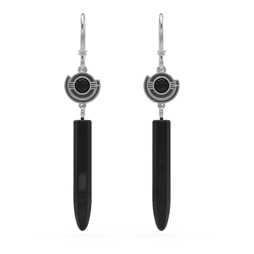 Astral Black Onyx Drop Earrings