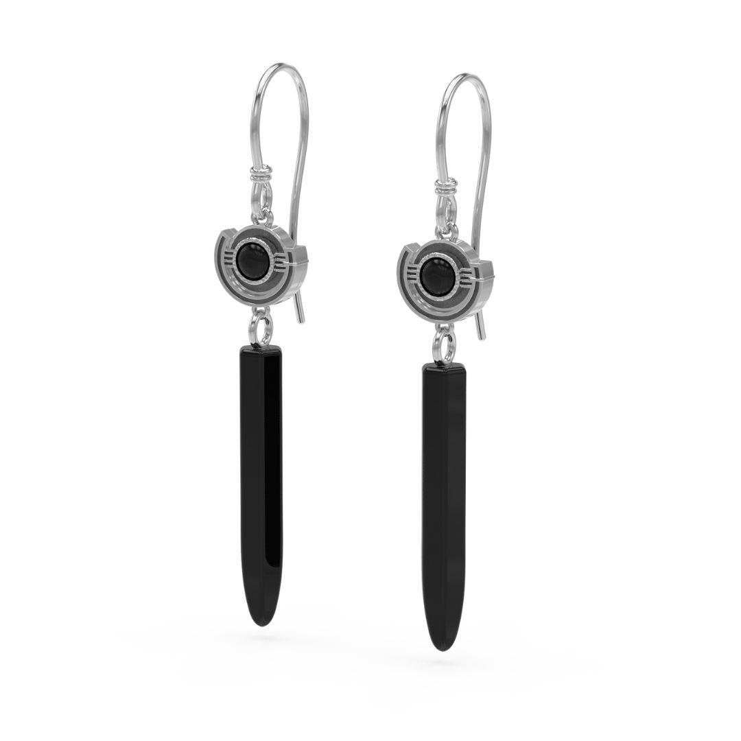 Astral Black Onyx Drop Earrings