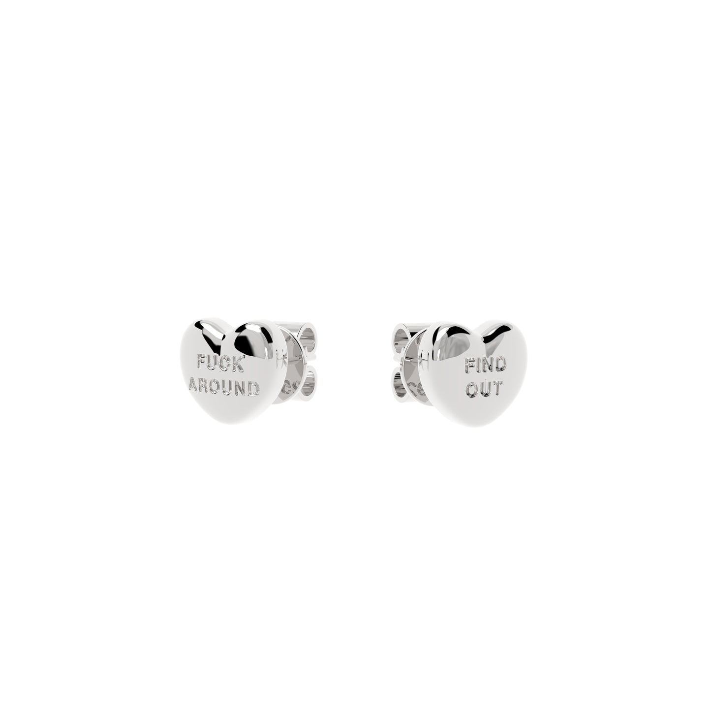FAFO Heart Sterling Silver Stud Earrings - NYXA