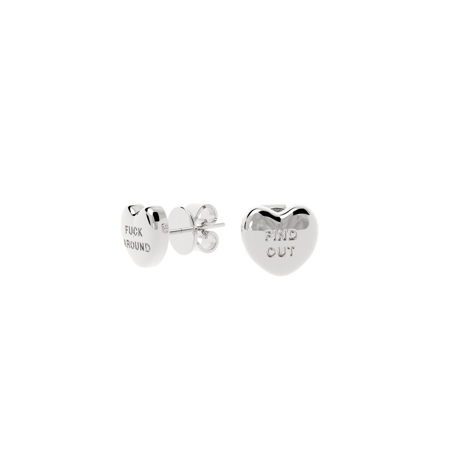 FAFO Heart Sterling Silver Stud Earrings - NYXA