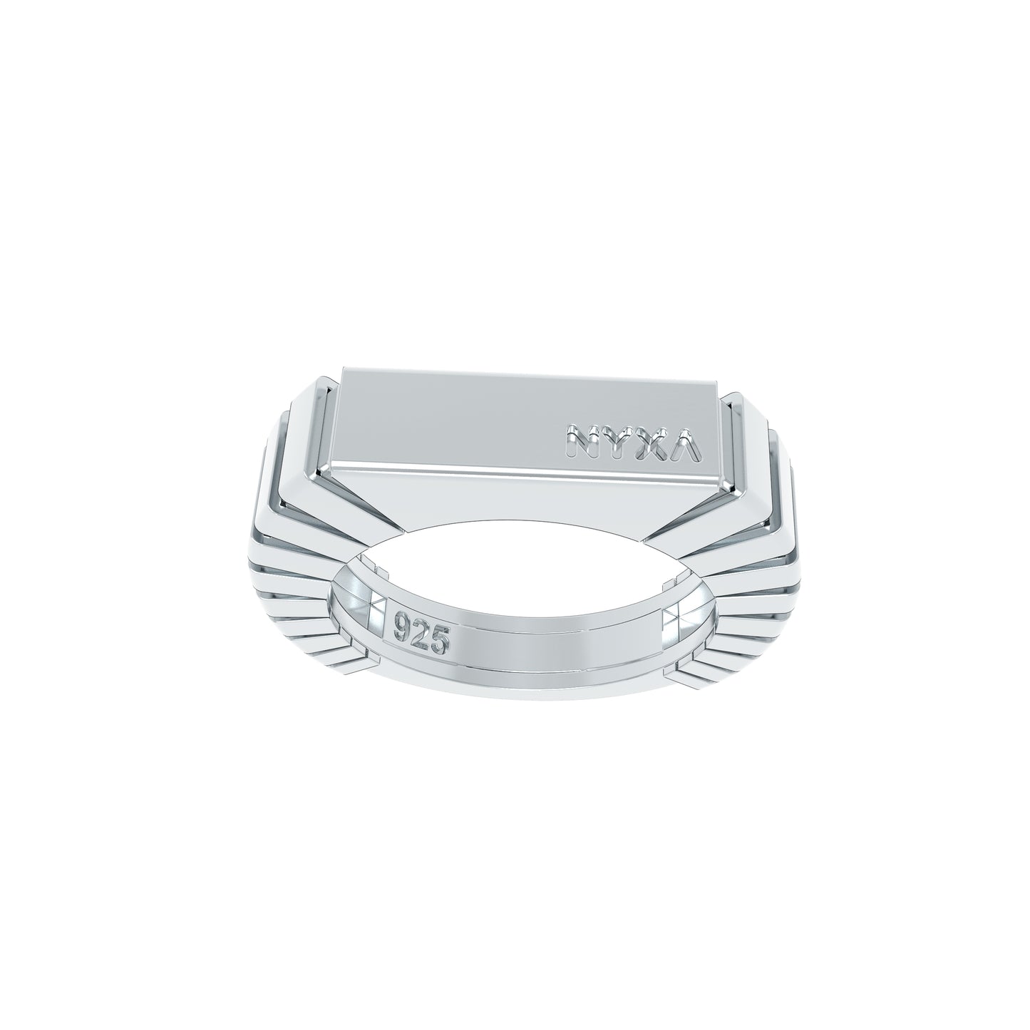 NYXA Groove Sterling Silver Signet Ring - NYXA