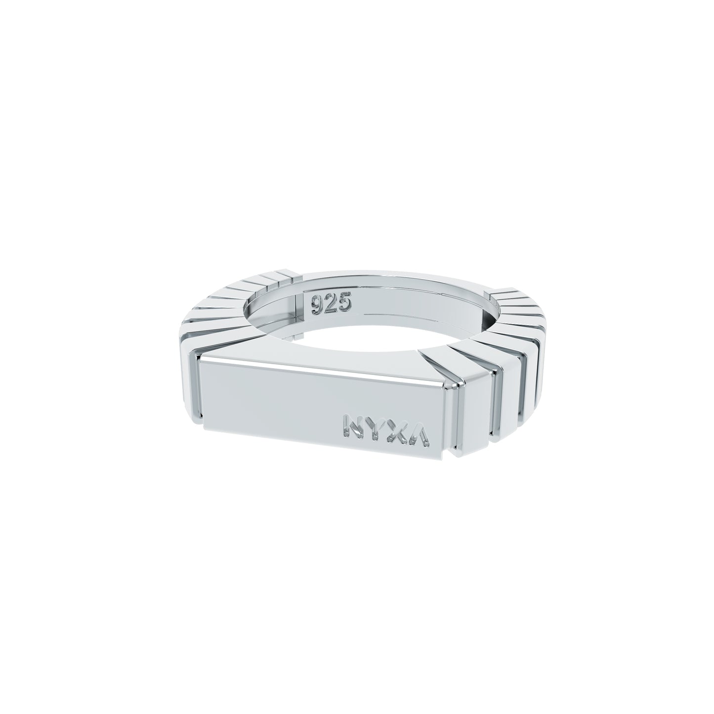 NYXA Groove Sterling Silver Signet Ring - NYXA