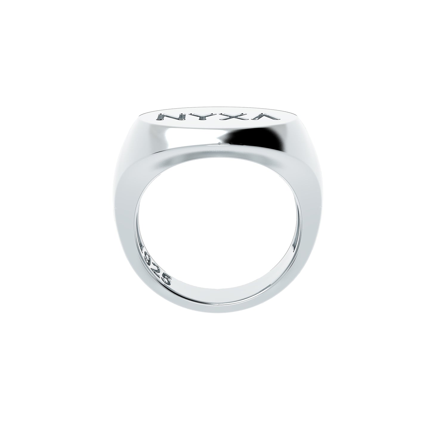 NYXA Round Sterling Silver Signet Ring - NYXA