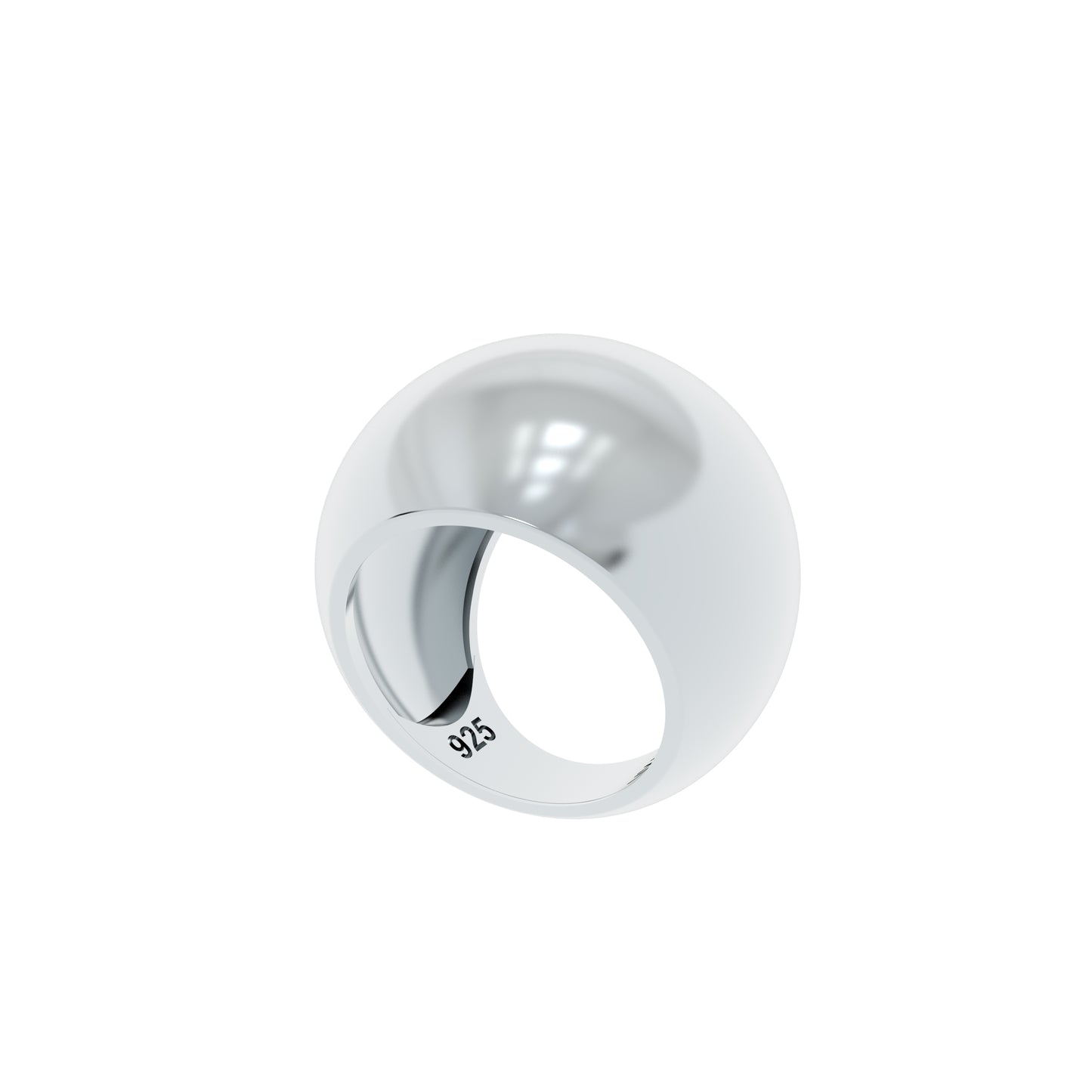 Modern Orb Sterling Silver Statement Ring