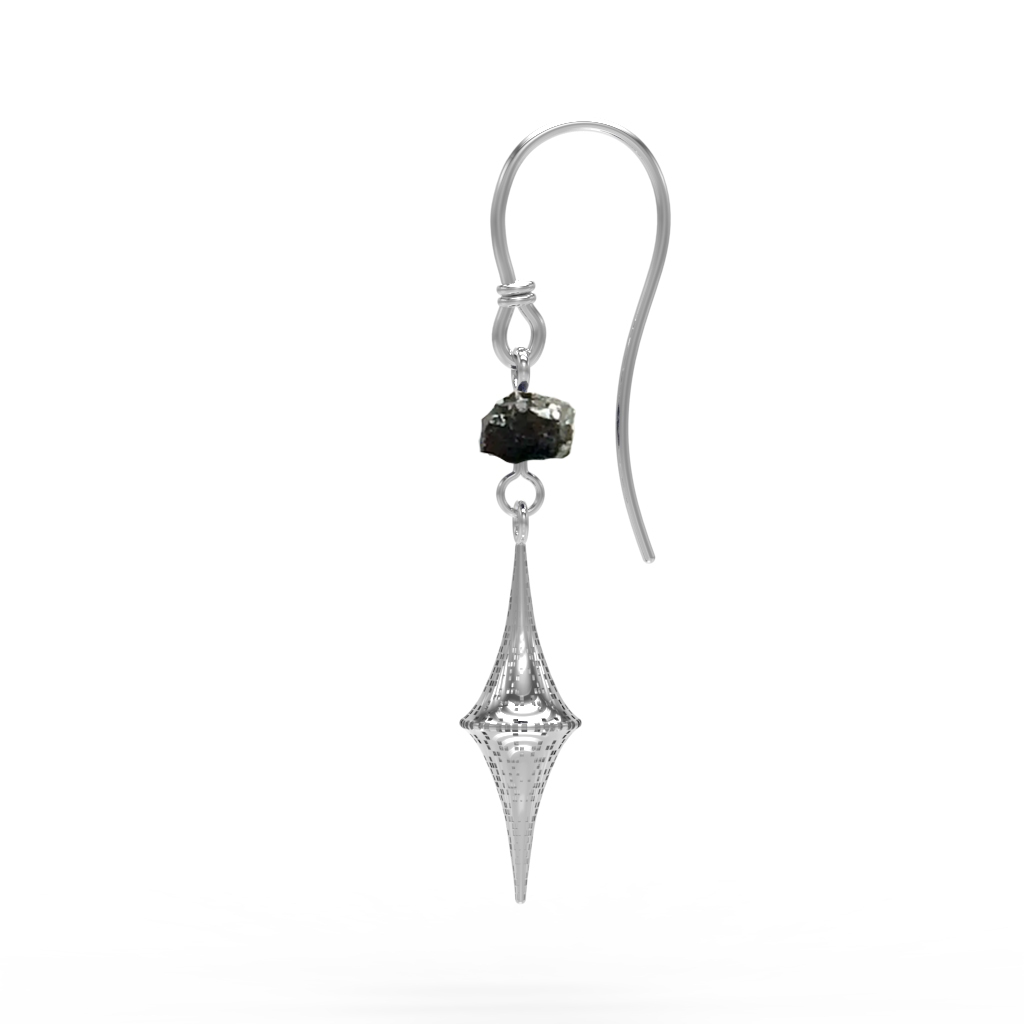 Pixel Drop Earrings – Raw Black Diamond Edition