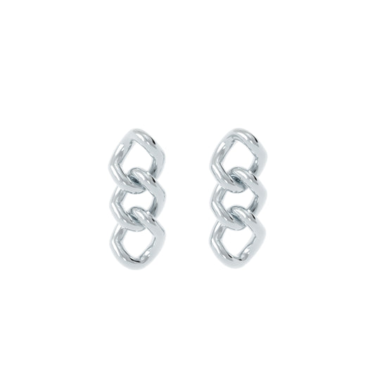 Sterling Silver Curb Chain Drop Earrings - NYXA