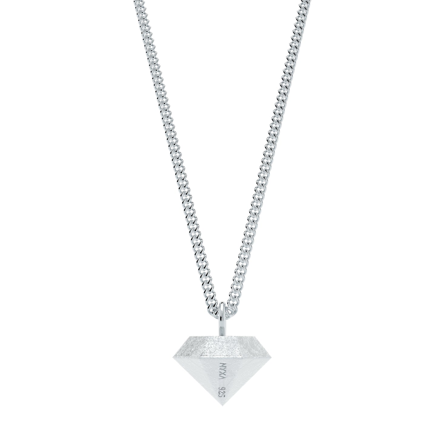 Faceted Silver Rough Cut Diamond Necklace