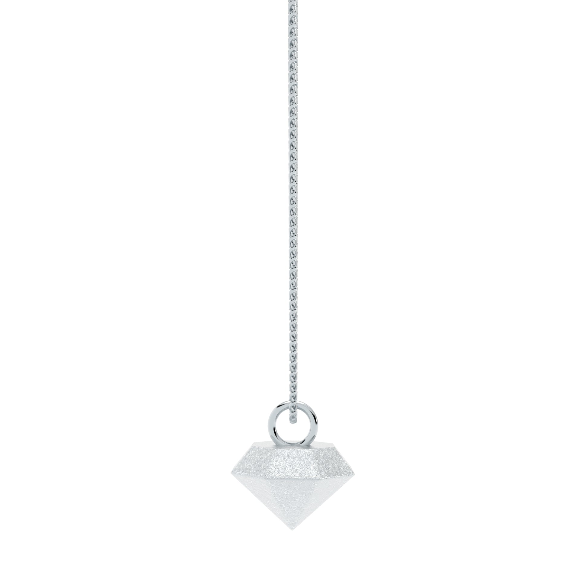 Faceted Silver Rough Cut Diamond Necklace - NYXA