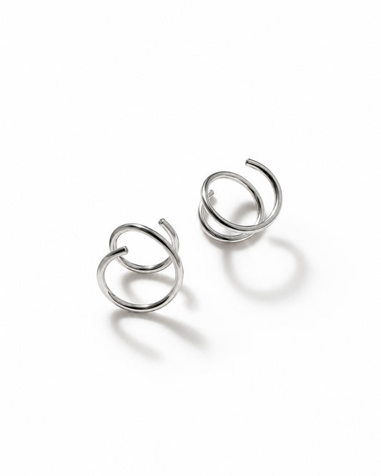 Double Twist Sterling Silver Slide Earrings