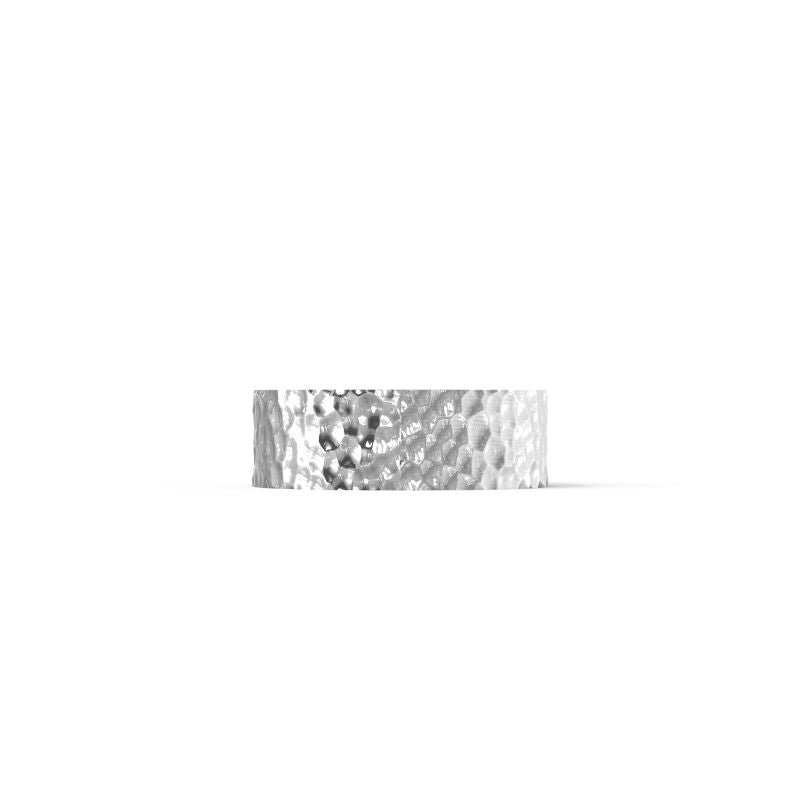 Hammered Sterling Silver Wide Band Ring - NYXA
