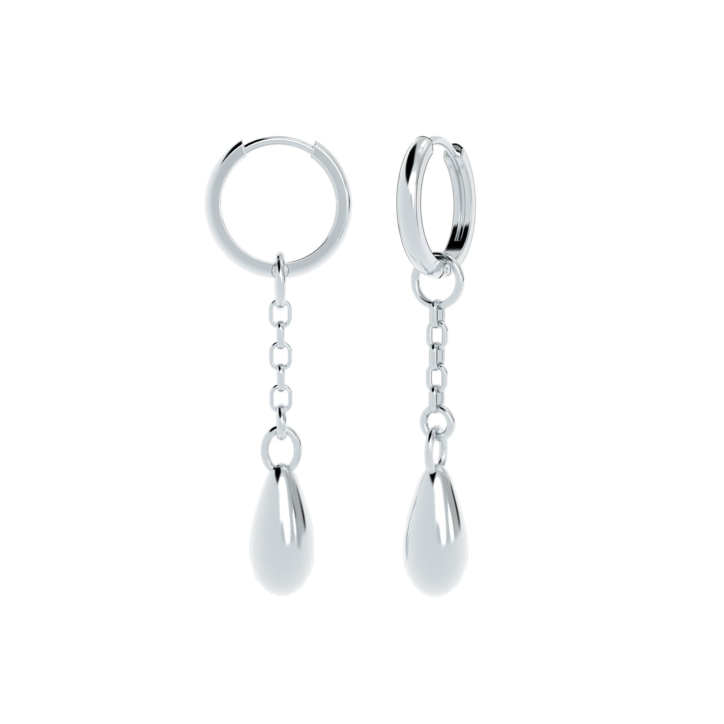 Liquid Silver Drop Earrings