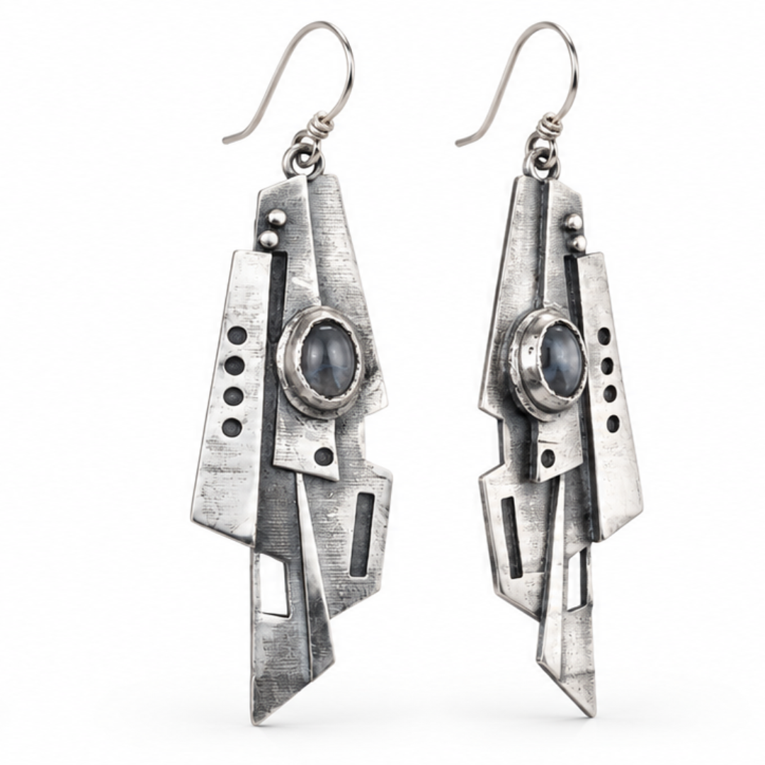 Monolith Sterling Silver Drop Earrings
