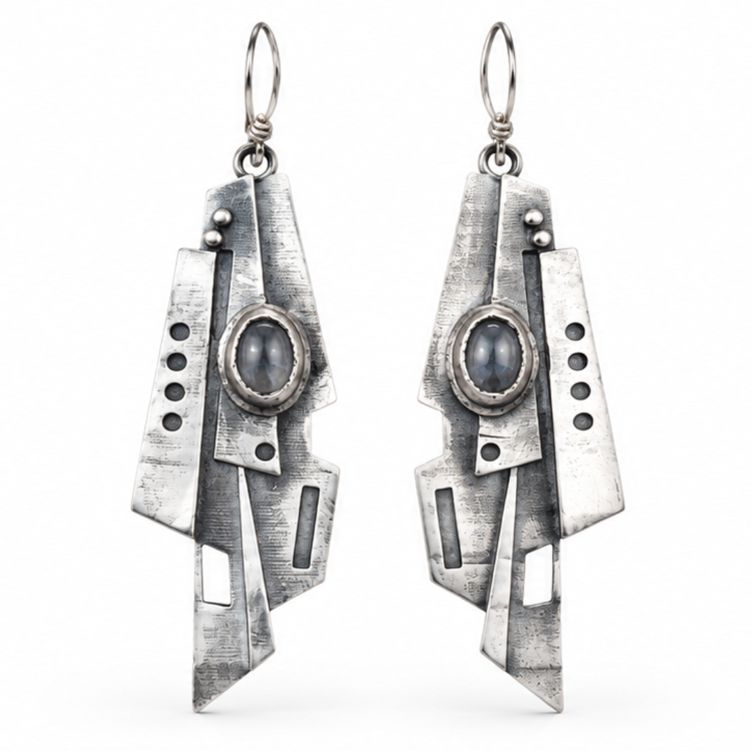 Monolith Sterling Silver Drop Earrings