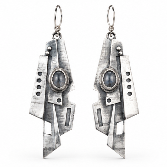 Monolith Sterling Silver Drop Earrings