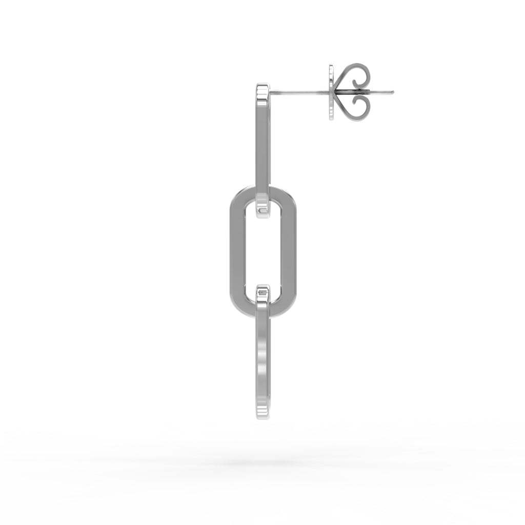 Sterling Silver Paperclip Chain Earrings