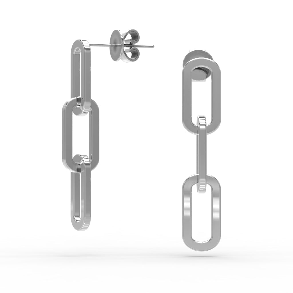 Sterling Silver Paperclip Chain Earrings