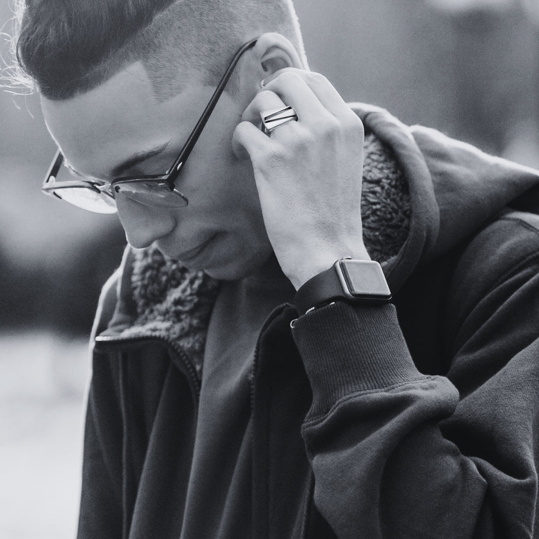 Sector Sterling Silver Stacker Ring - NYXA