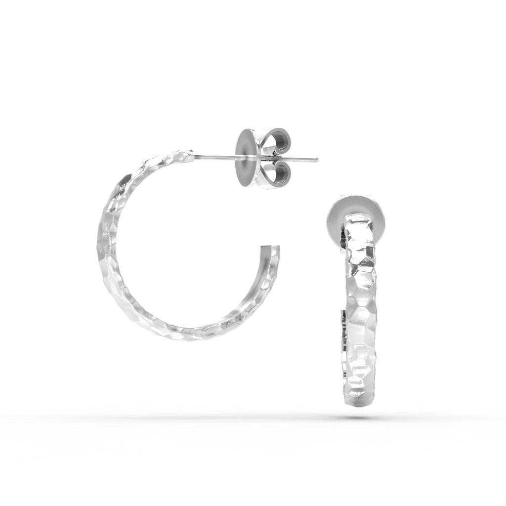 Small Hammered Sterling Silver Hoops