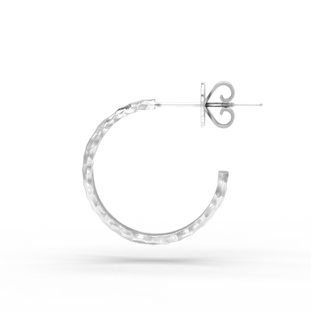 Small Hammered Sterling Silver Hoops