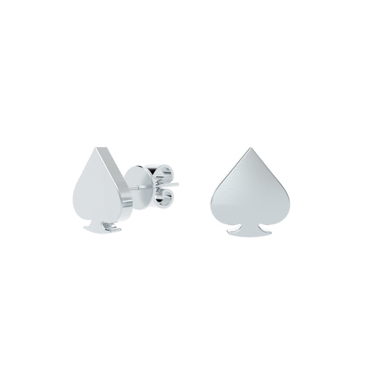 Sterling Silver Spade Stud Earrings - NYXA