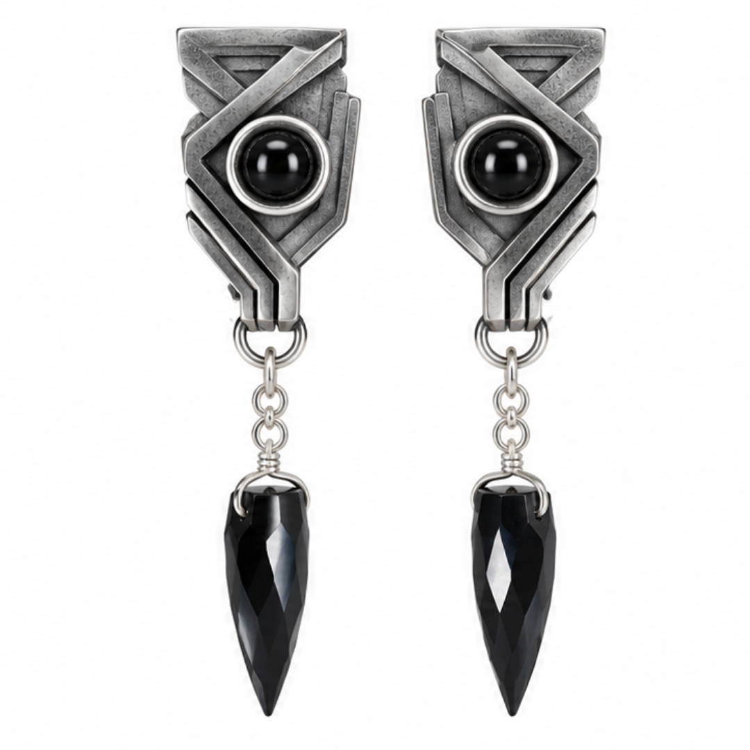 Vesper Onyx & Black Spinel Sterling Silver Earrings