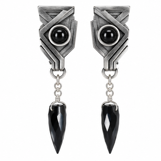 Vesper Onyx & Black Spinel Sterling Silver Earrings