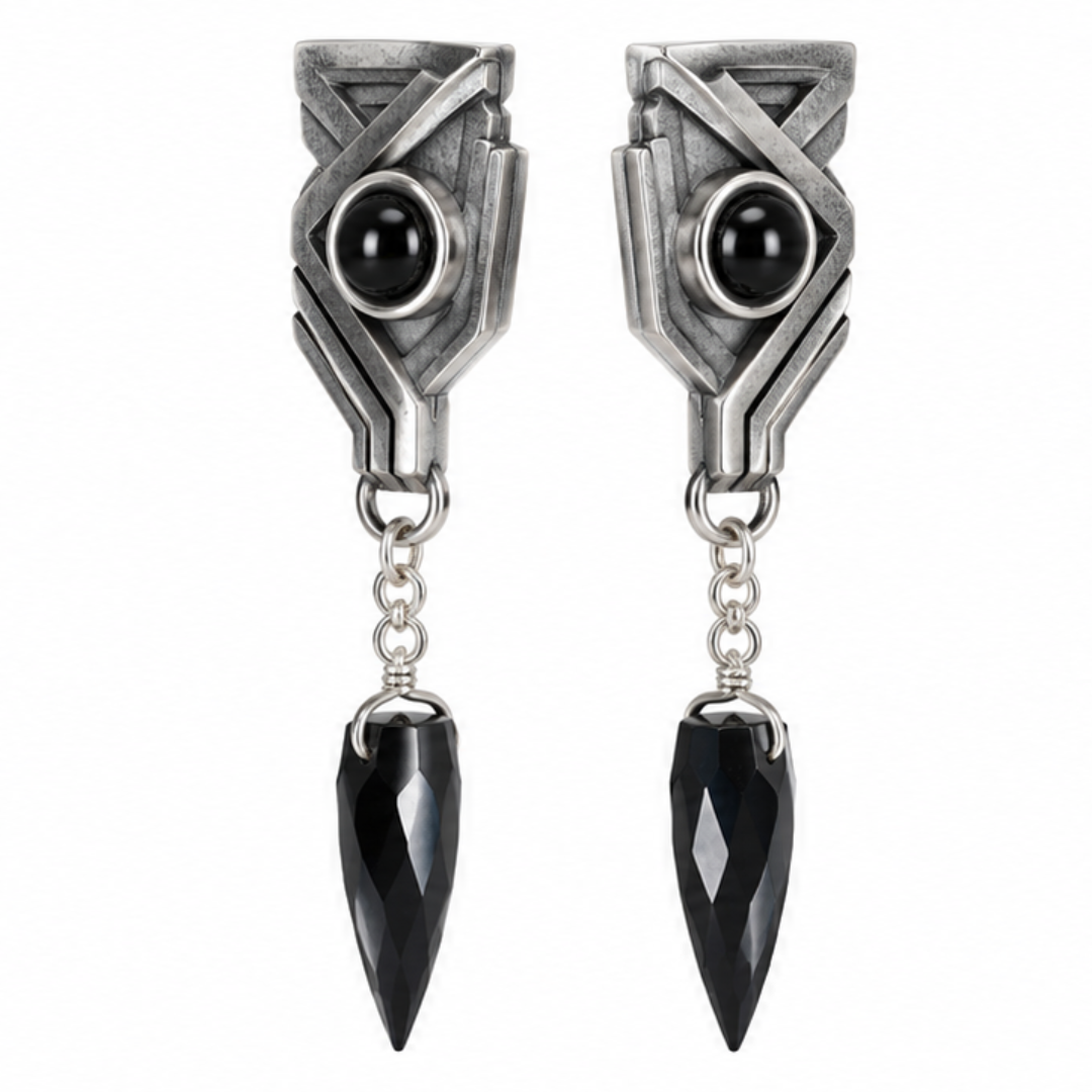 Vesper Onyx & Black Spinel Sterling Silver Earrings