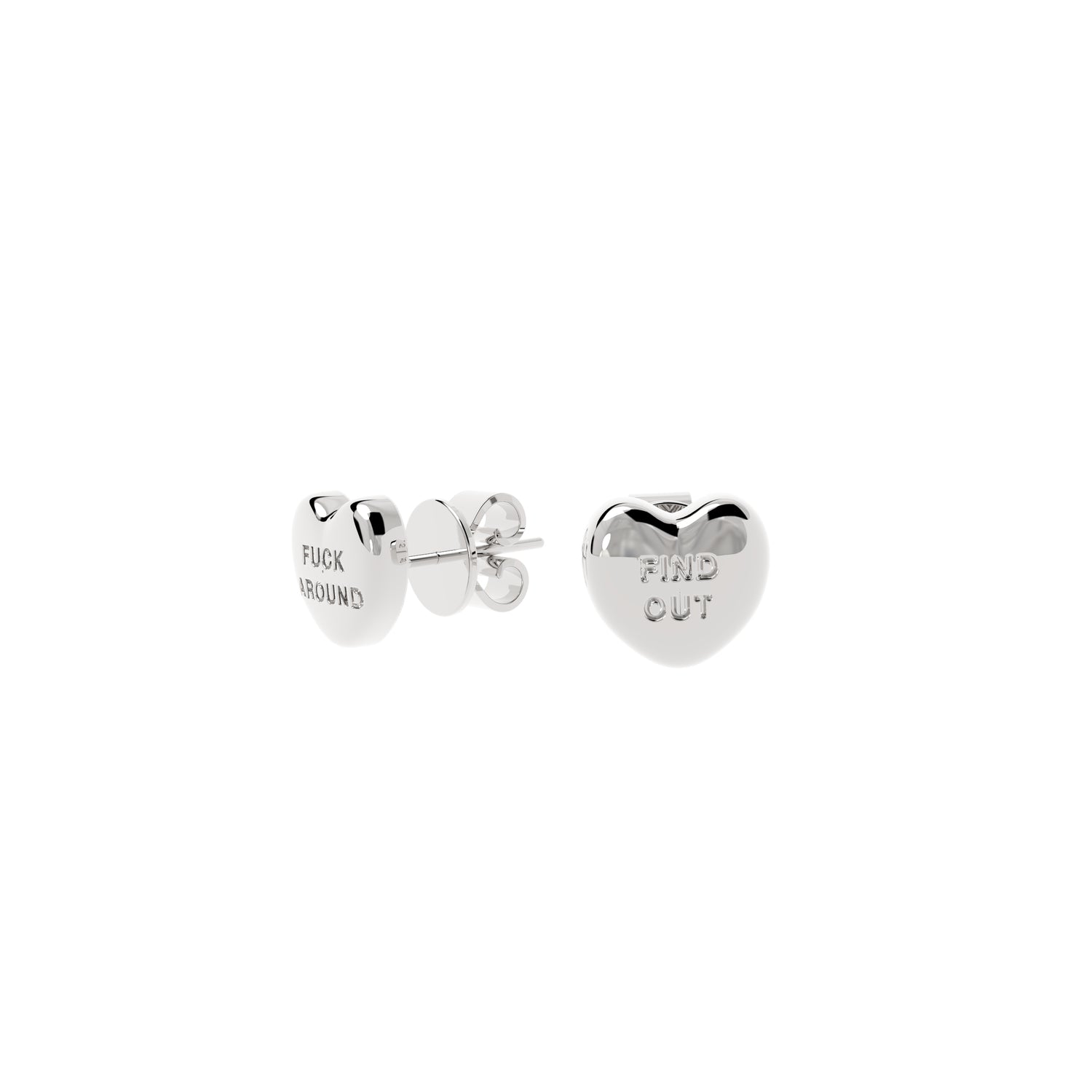 FAFO Heart Sterling Silver Stud Earrings - NYXA