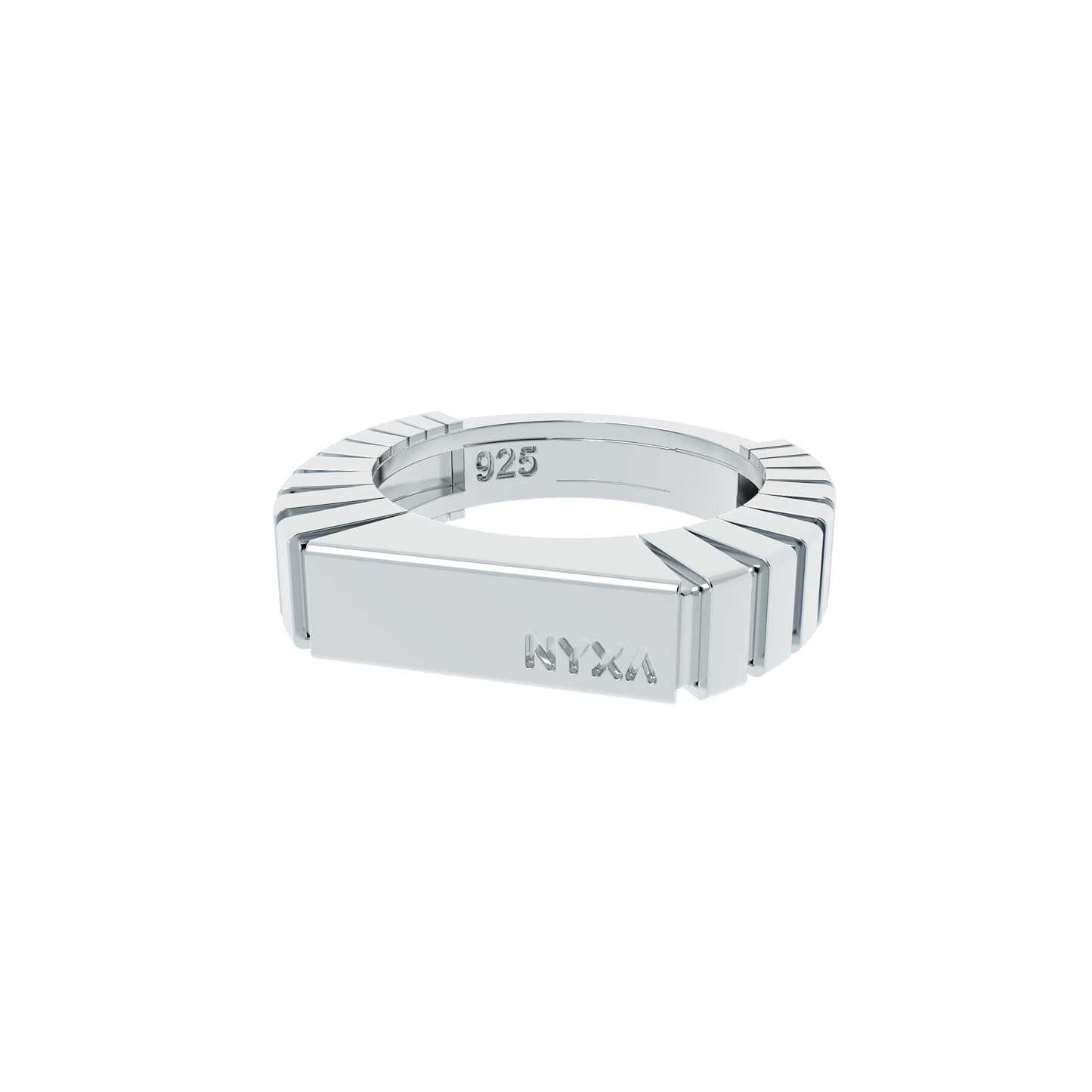 NYXA Groove Sterling Silver Signet Ring